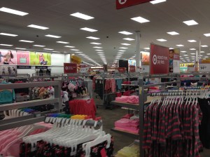 Undisturbed racks of back to school clothing.