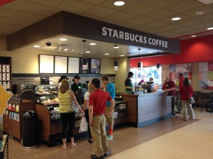 A full Starbucks is part of the cafe inside Target.