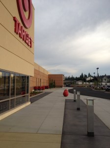 View from the front door down towards the lone bench in front of the store (about 100 yards away).