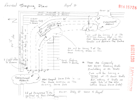 These are the approved plans for the new Cool Beans espresso stand location at the southwest corner of 44th and Regal.